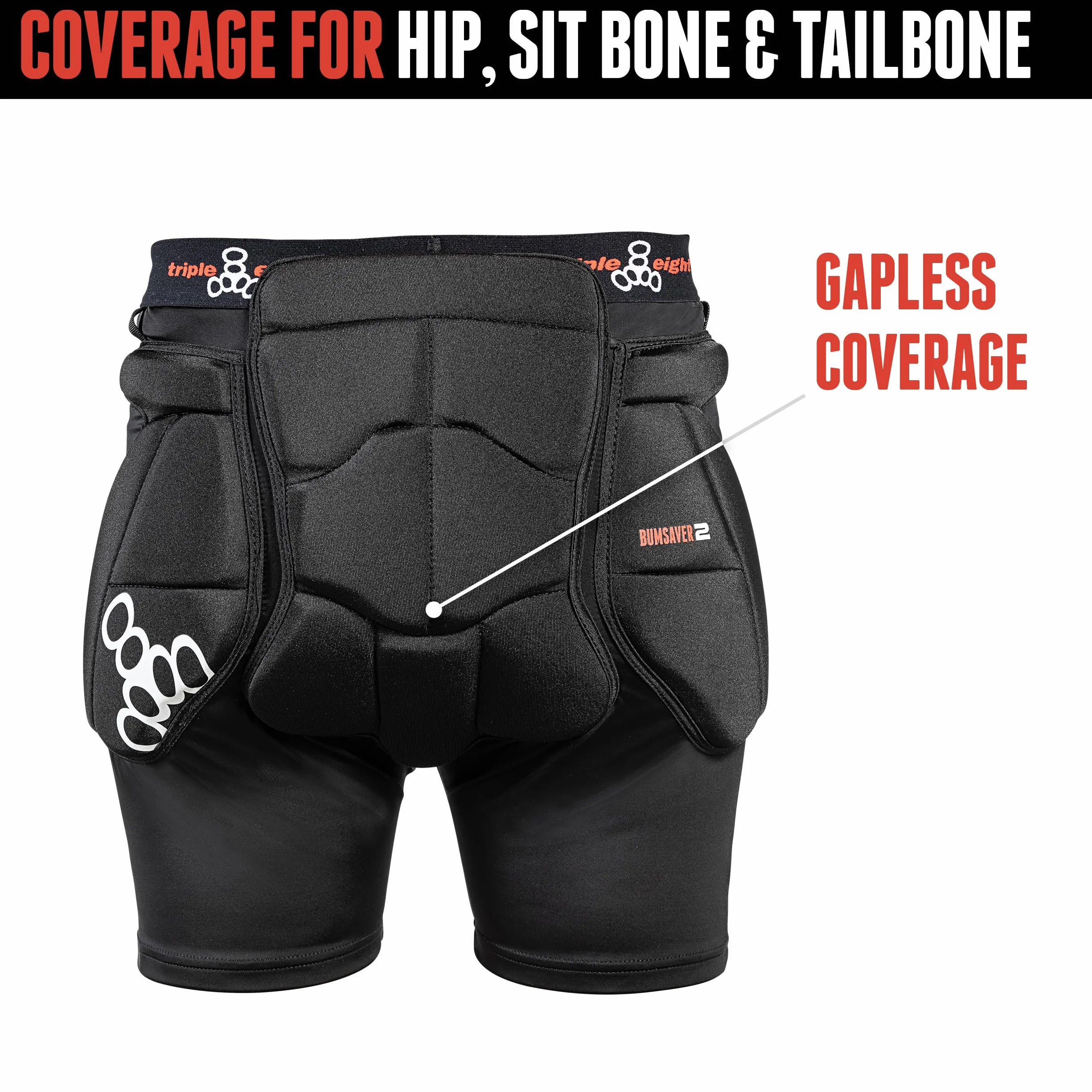 Triple Eight Bumsaver 2 Padded Shorts for Skateboarding Snowboarding Skiing