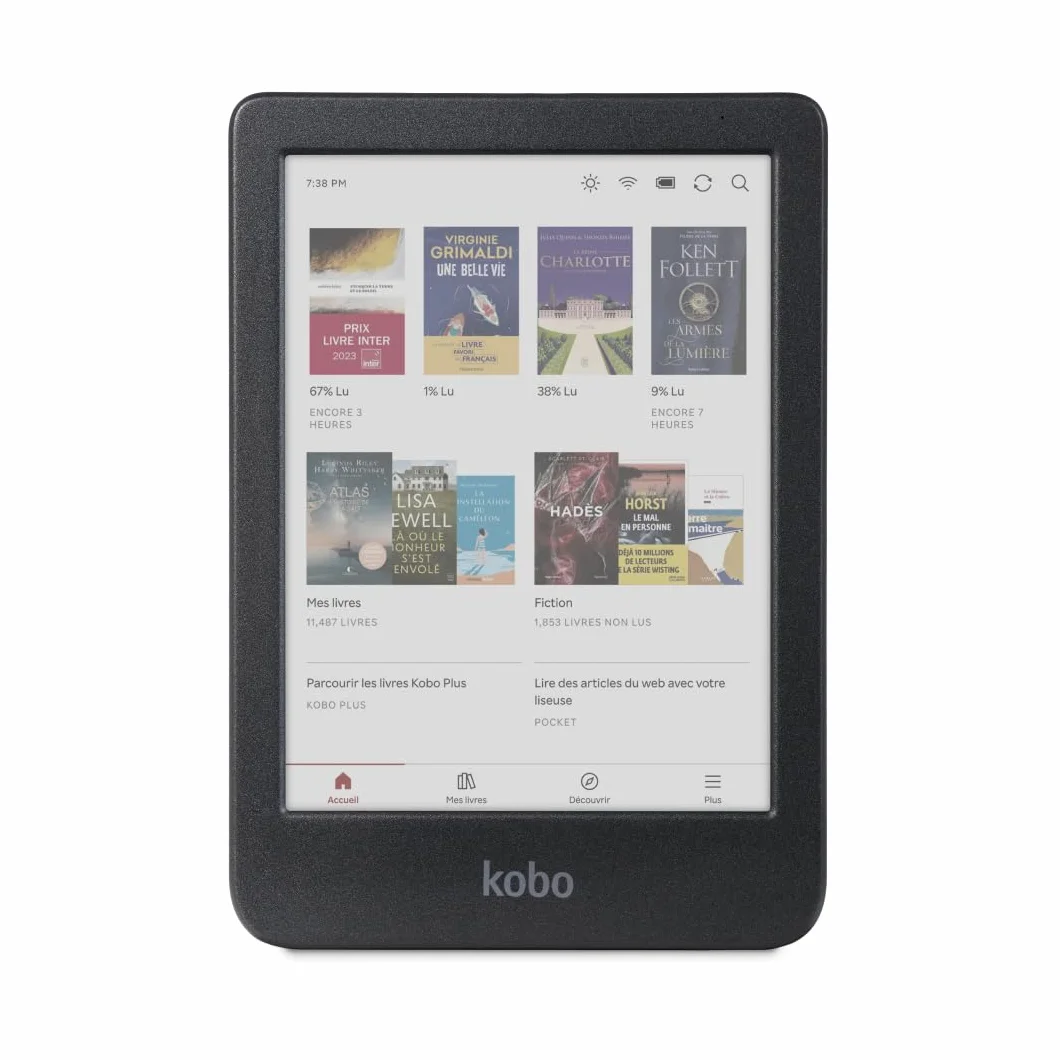 Kobo Clara Colour | Liseuse eBook Couleur | Écran Couleur E Ink Kaleido™ 3 sans Reflets de 6" | Option Mode Sombre | Étanche | Livres Audio | 16 Go de Stockage | Noir
