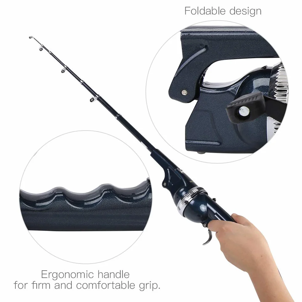 Canne à Pêche Télescopique Pliable pour Adultes avec Poignée en Liège et Sac de Transport