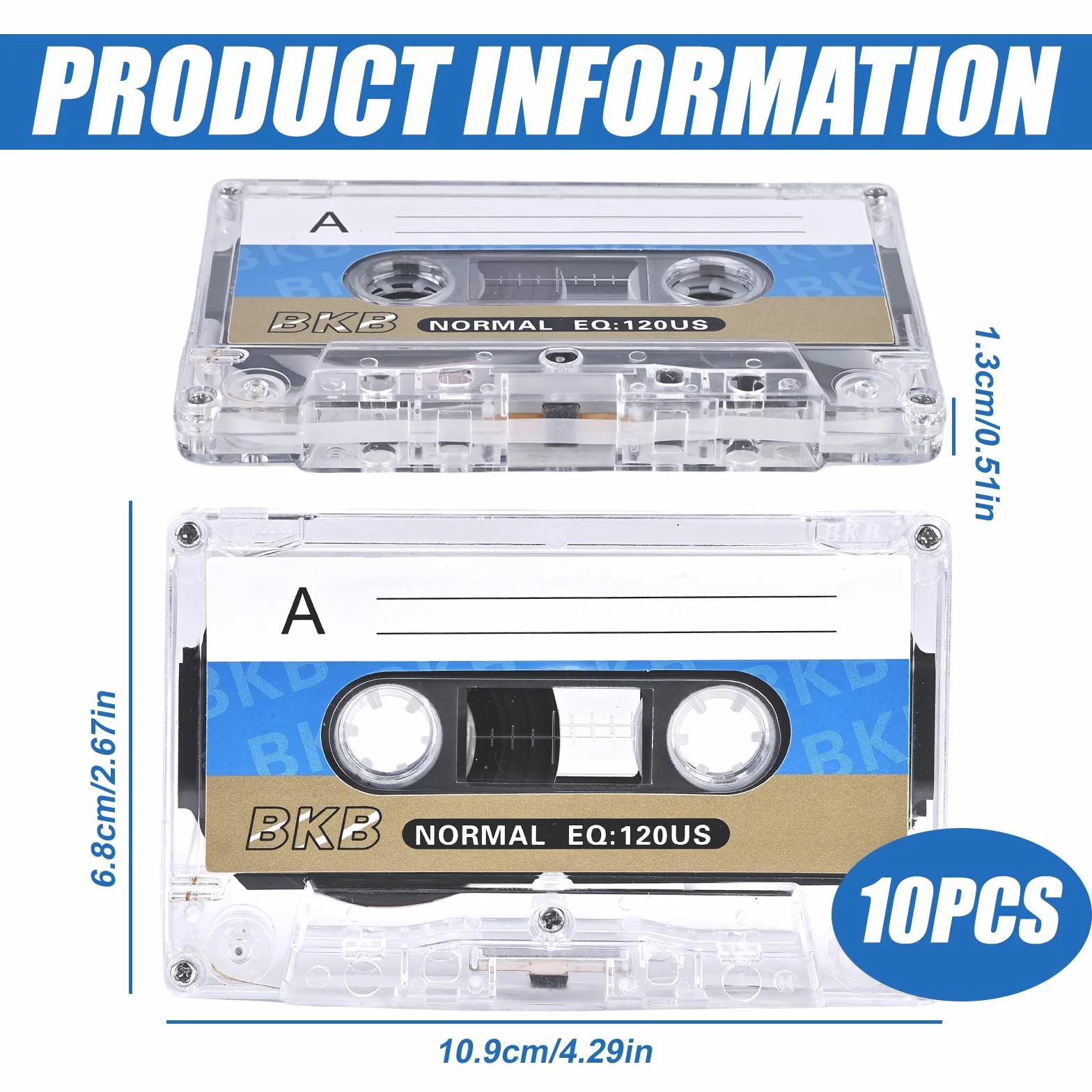 Bandes vierges pour microcassettes: 10 pièces Audio Cassette Tapes, 60 minutes d'enregistrement, parfait pour les conférences et les séminaires - Enregistrement audio de haute qualité avec