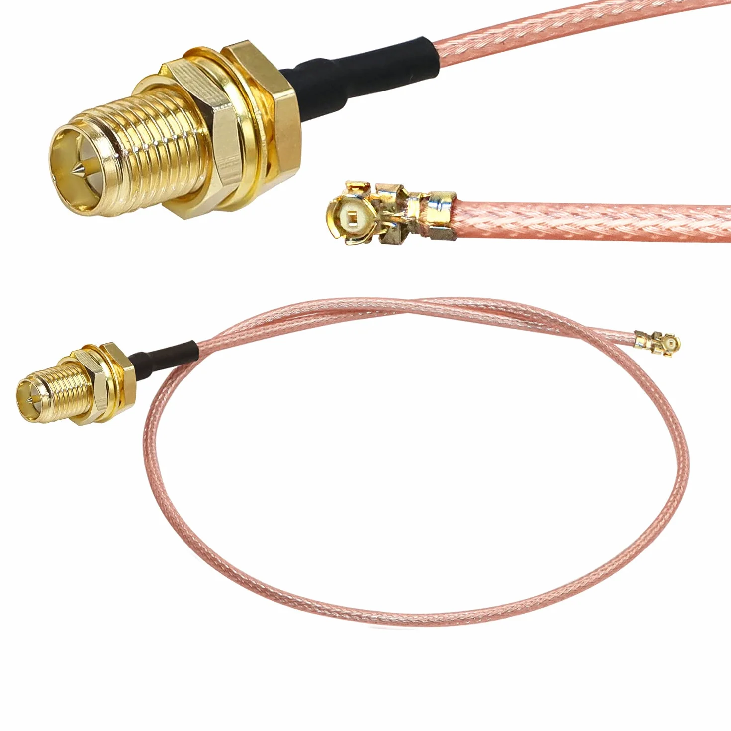 TUOLNK Câble coaxial RP-SMA vers IPX UFL U.FL MHF1 vers RPSMA Câble coaxial femelle en queue de cochon pour routeur Wifi Mini câble d'antenne d'extension PCI 12 pouces (30 cm) 5 pcs