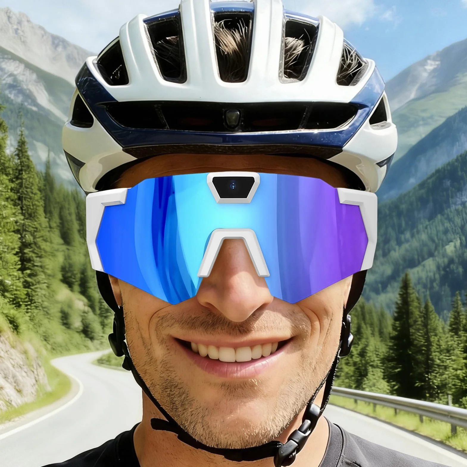 Lunettes avec Caméra 4K | Lunettes De Sport HD-POV avec Caméra Intégrée | Lunettess de Soleil Vidéo avec Caméras, Audio Et Vidéo, pour Le Cyclisme, Course À Pied, Ski Et Les Vlogueurs