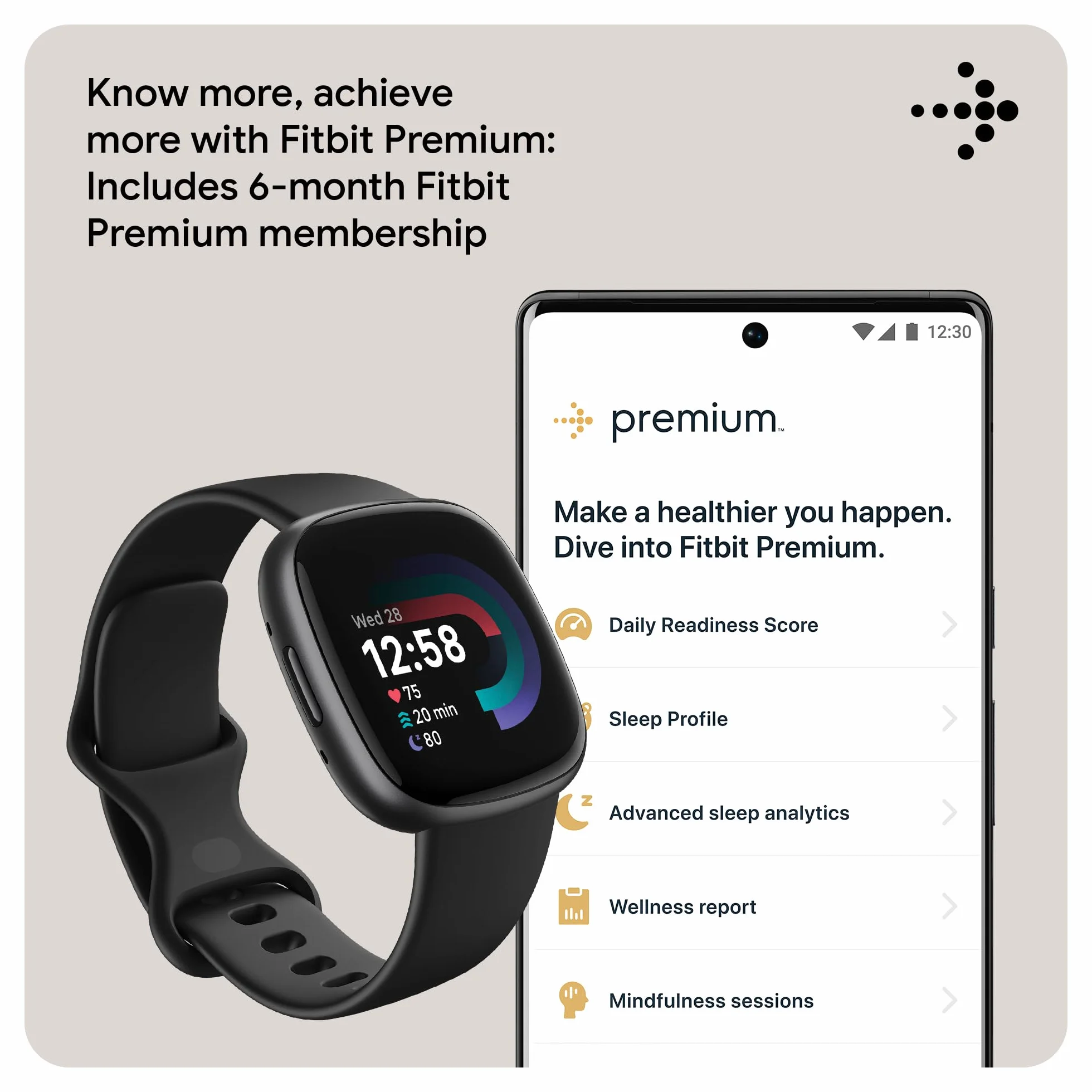 Google Fitbit Versa 4 Montre connectée sport GPS intégré autonomie 6 jours compatible Android iOS