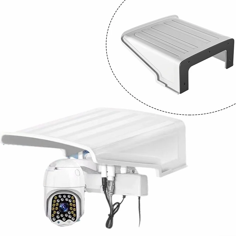 Feegow Protection pour caméra de sécurité, protection extérieure en plastique, résistant aux intempéries, protection contre le soleil, toit de protection pour caméra de sécurité (1 pièce)