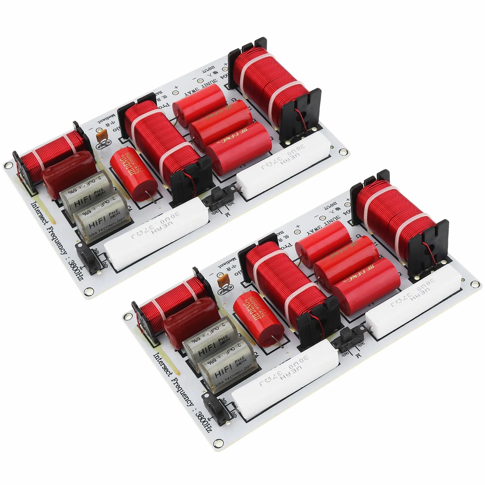 Lot de 2 filtres croisés à 3 voies pour haut-parleur 350 W