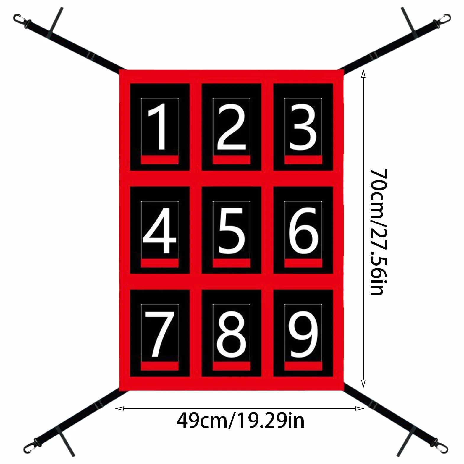 Filet de pitch de baseball avec 9 balles réglables pour exercice de softball