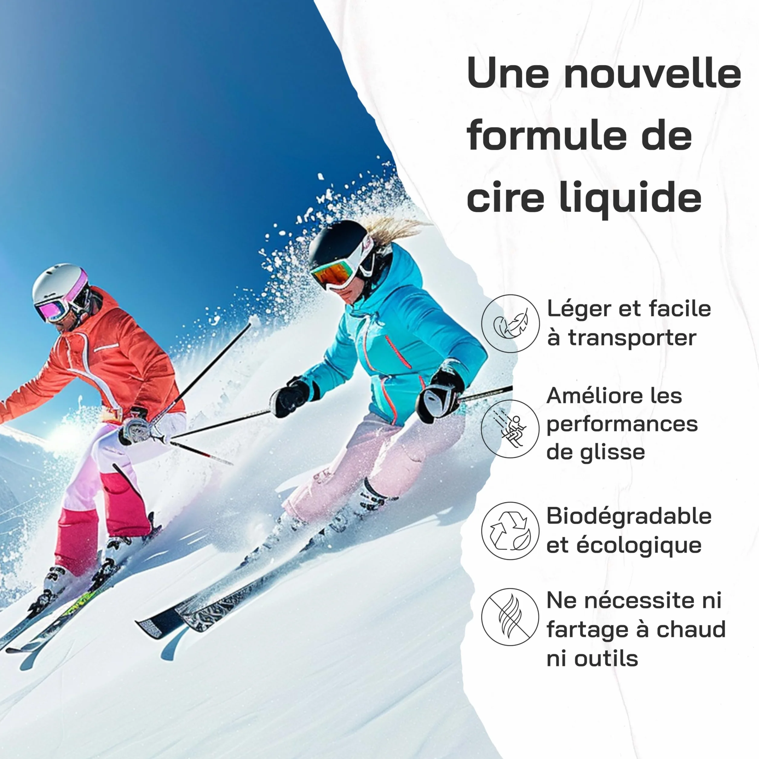 Fart Ski Wax 250ml Cire Universelle Liquide 100% Végétale Ski Alpin Skis de Fond Snowboard Fartage Ski Fabriqué en Allemagne