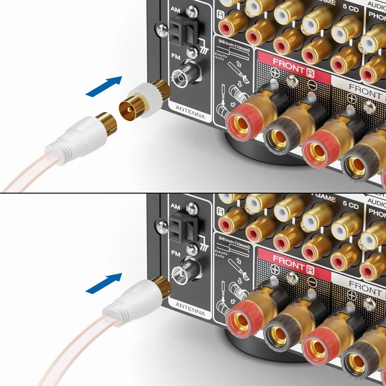 deleyCON 1 Pièce FM AM UKW Antenne Dipole Intérieure Connecteur Coaxial 75 Ohms Récepteur HiFi Stéréo Système Tuner FM Radio