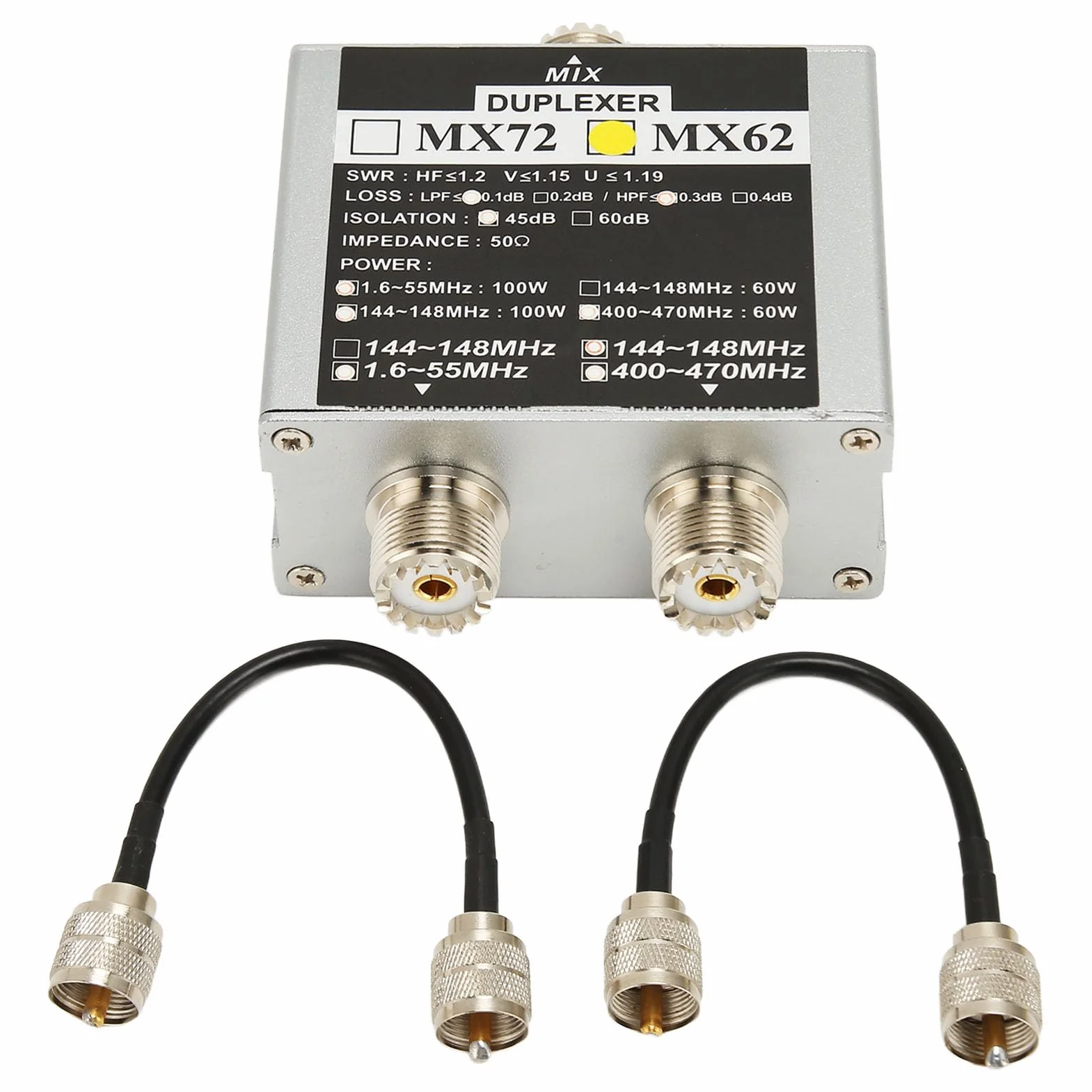 Combineur d'antennes, émetteur-récepteur 3 Bandes à Faible Perte, Filtrage Efficace et émetteur-récepteur VHF-UHF-HF Stable