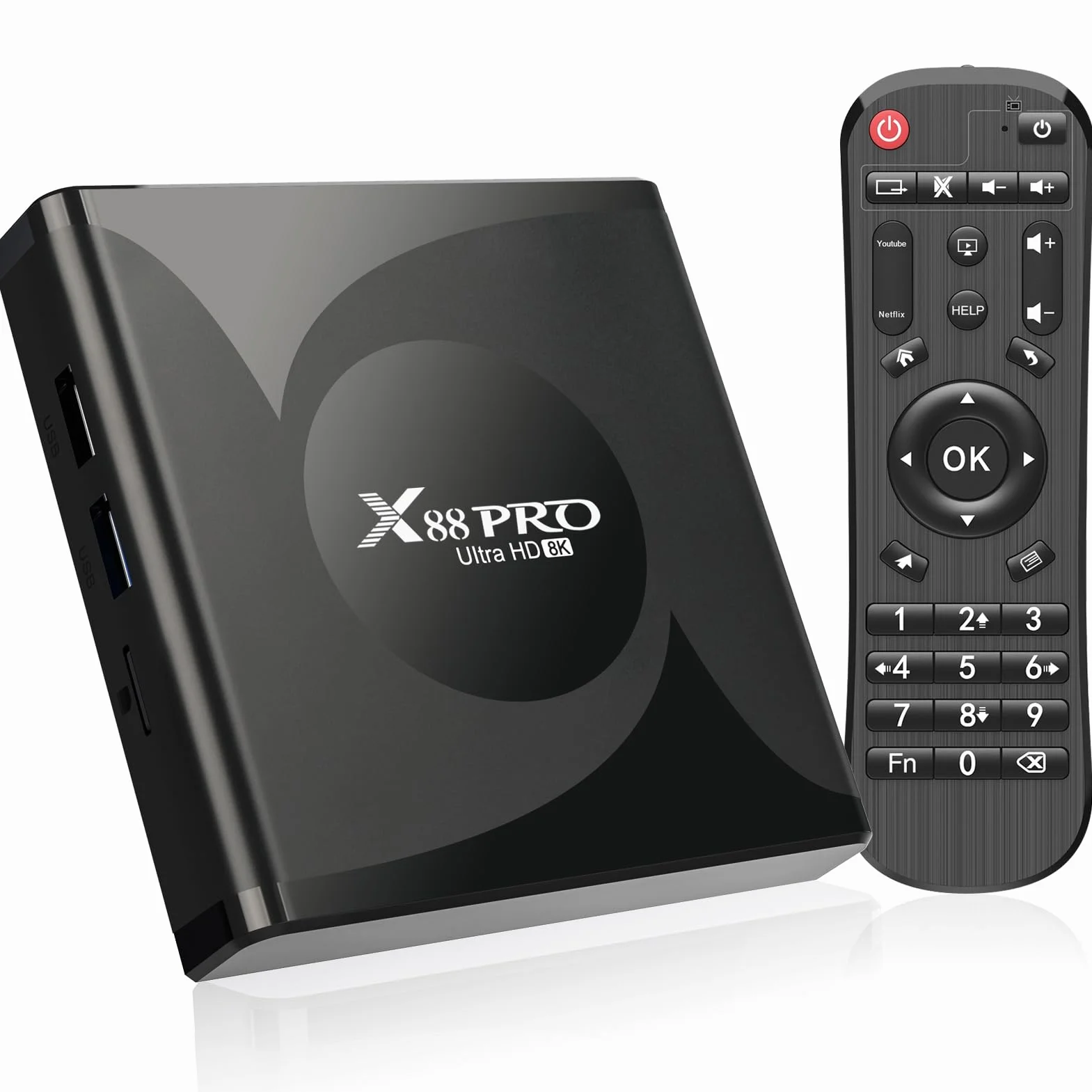 Android TV Box, Android 13.0 Box 4GB RAM 32GB ROM RK3528 Quad-Core Cortex-A53 GPU Mali-450 Support 8K 10/100M LAN Enternet 2.4G/5G Dual-Band WiFi 6 BT 5.0 USB 2.0/3.0
